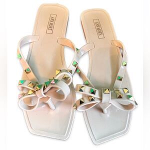 Ann More Jelly Studded Sandals Flip Flops Women's Euro 39 Barcelona Thong